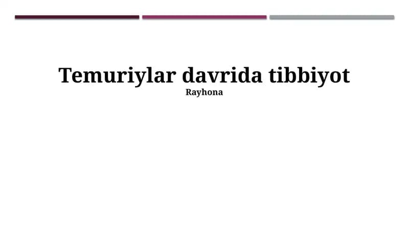 Temuriylar davrida tibbiyot