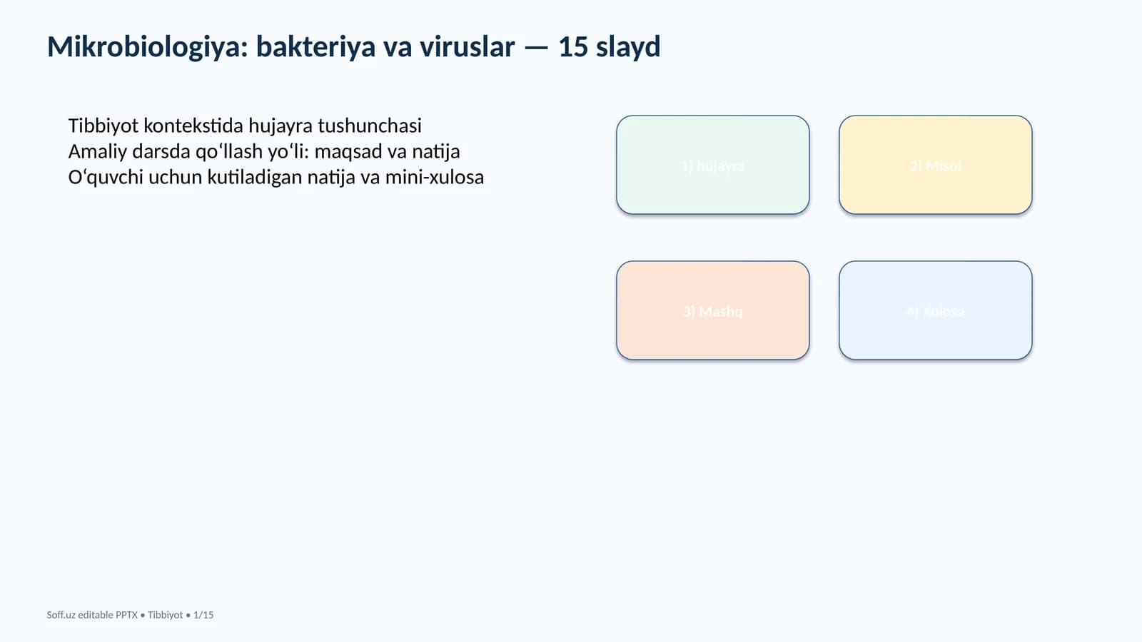 Mikrobiologiya: bakteriya va viruslar — 15 slayd