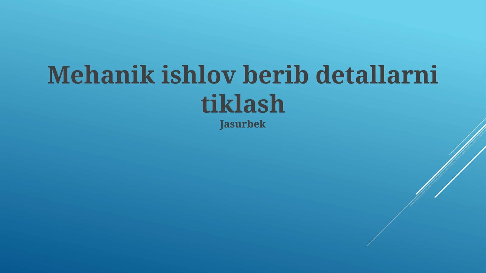 Mexanikaviy Tiklash