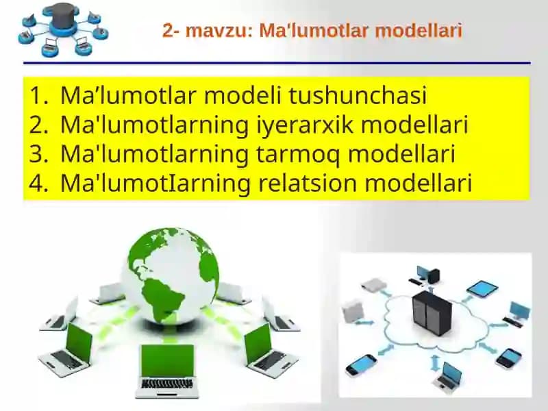 Ma’lumotlar modeli tushunchasi
