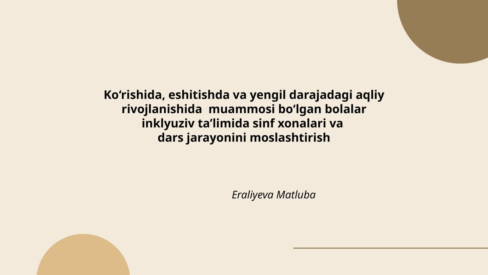 Sinf xonalari va dars jarayonini moslashtirish