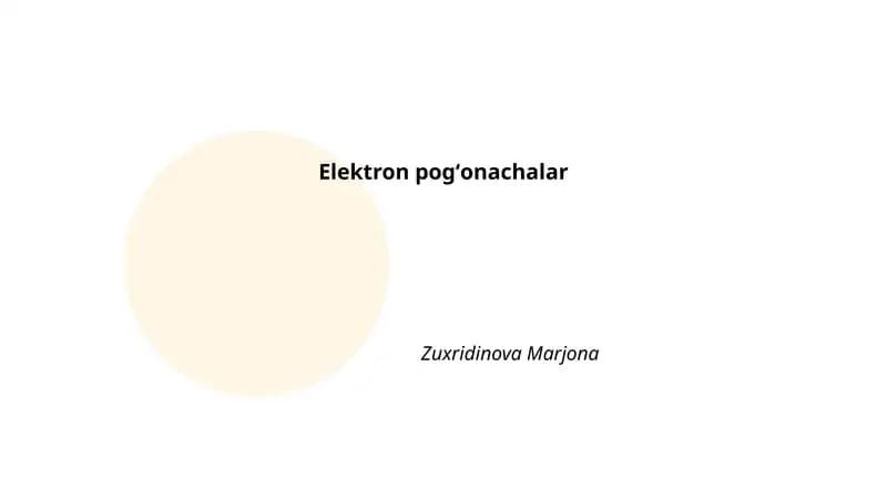 Elektron pogʻonachalar