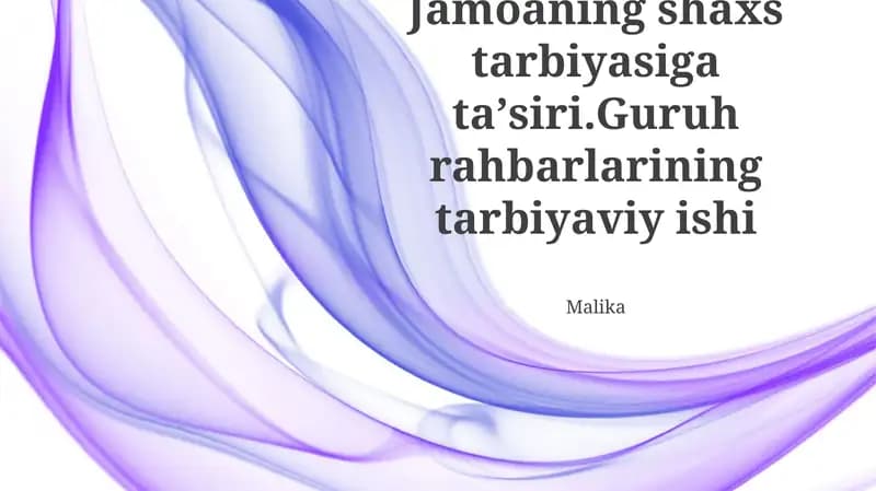 Shaxsiyatlarni Shakillantirish: Liderning Ta'siri