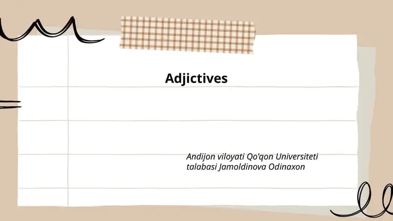 Adjictives