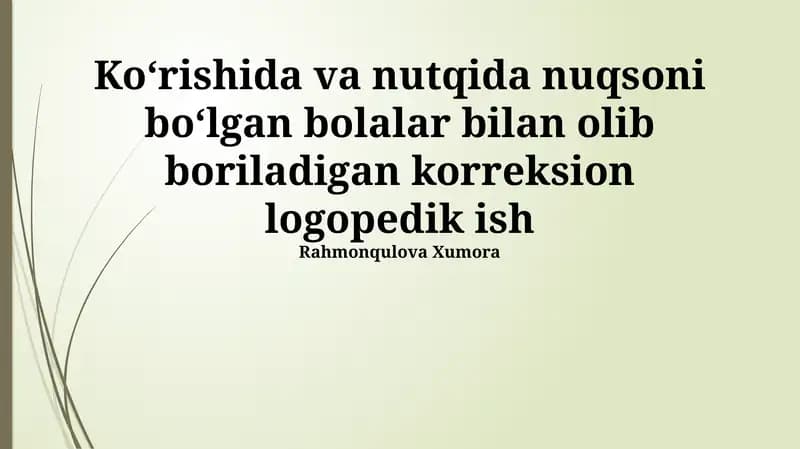 Korreksion logopedik ish