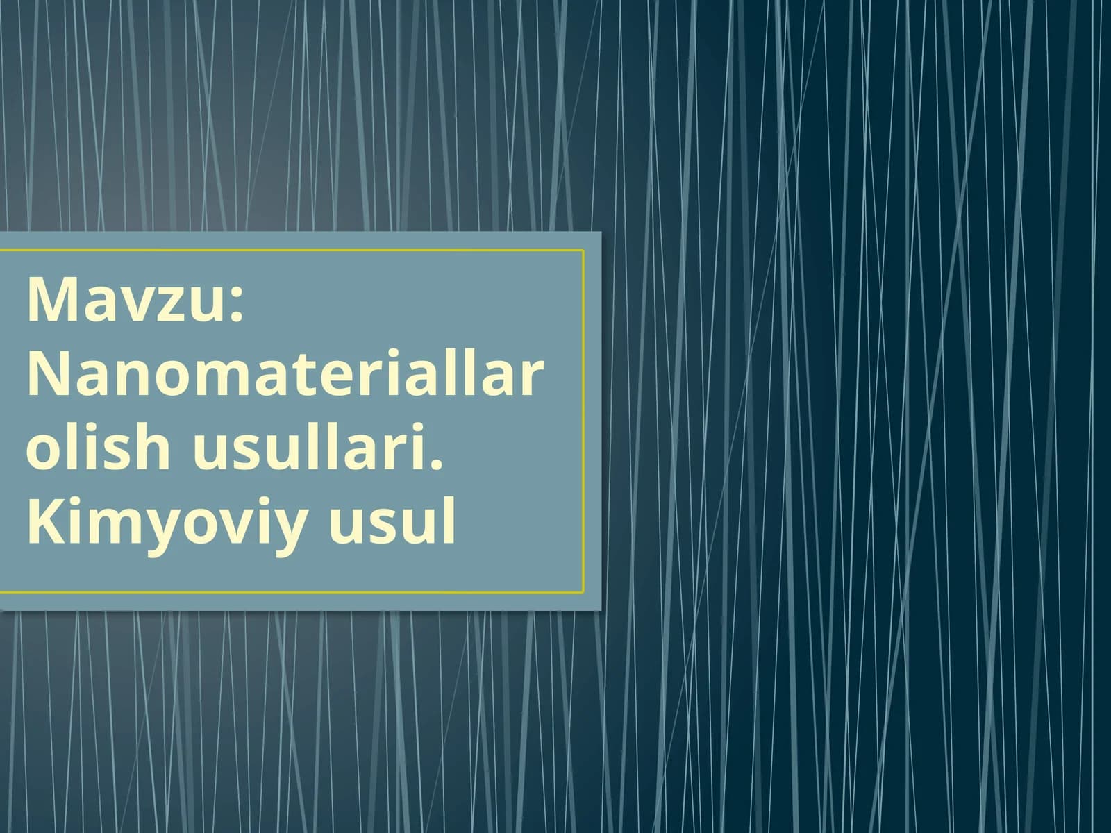Nanomateriallar olish usullari: Kimyoviy usullar | Fizika prezentatsiya PPT