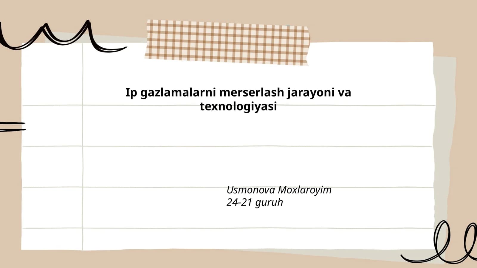 Ip gazlamalarni merserlash jarayoni va texnologiyasi