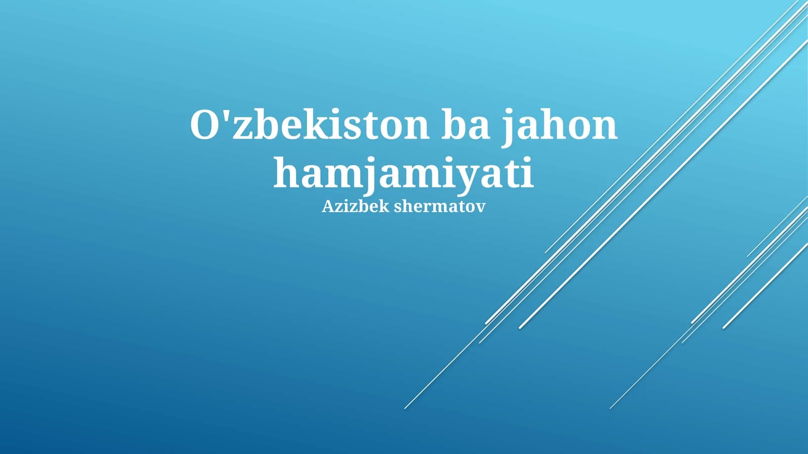 O'zbekiston ba jahon hamjamiyati