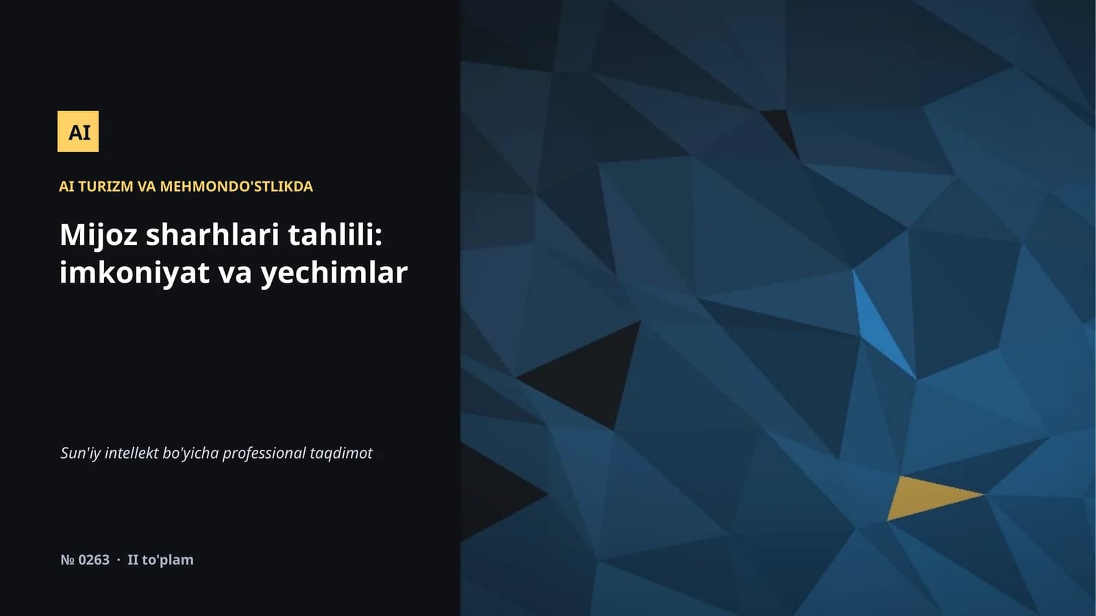 AI TURIZM VA MEHMONDO'STLIKDA