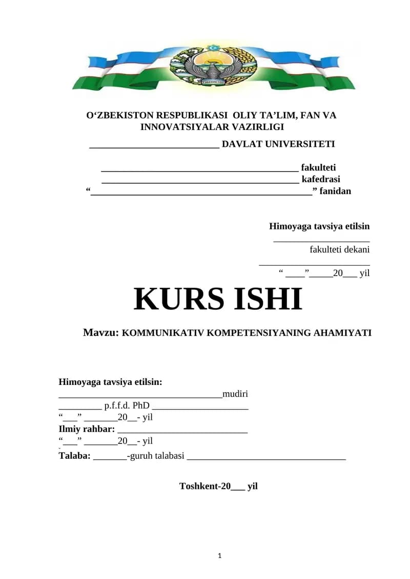 KOMMUNIKATIV KOMPETENSIYANING AHAMIYATI