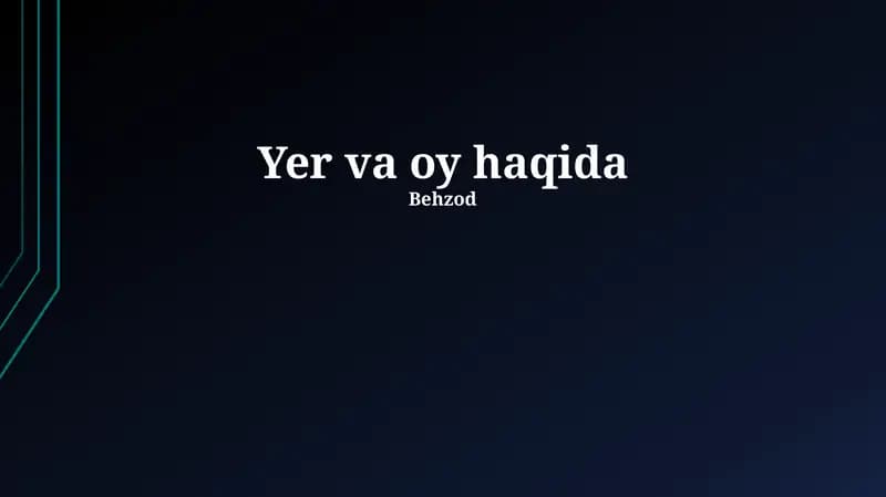 Yer va Oy haqida