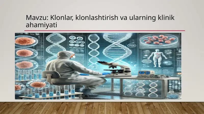 Klonlar, klonlashtirish va uylarining klinikahamiyati