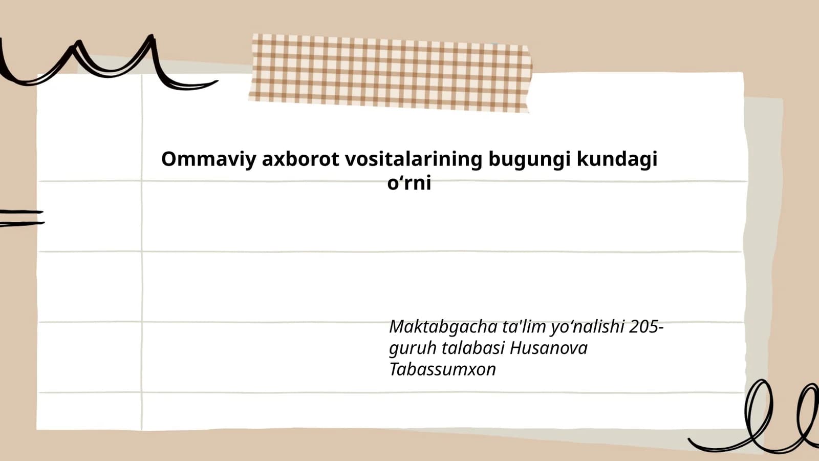 Ommaviy axborot vositalarining bugungi kundagi oʻrni