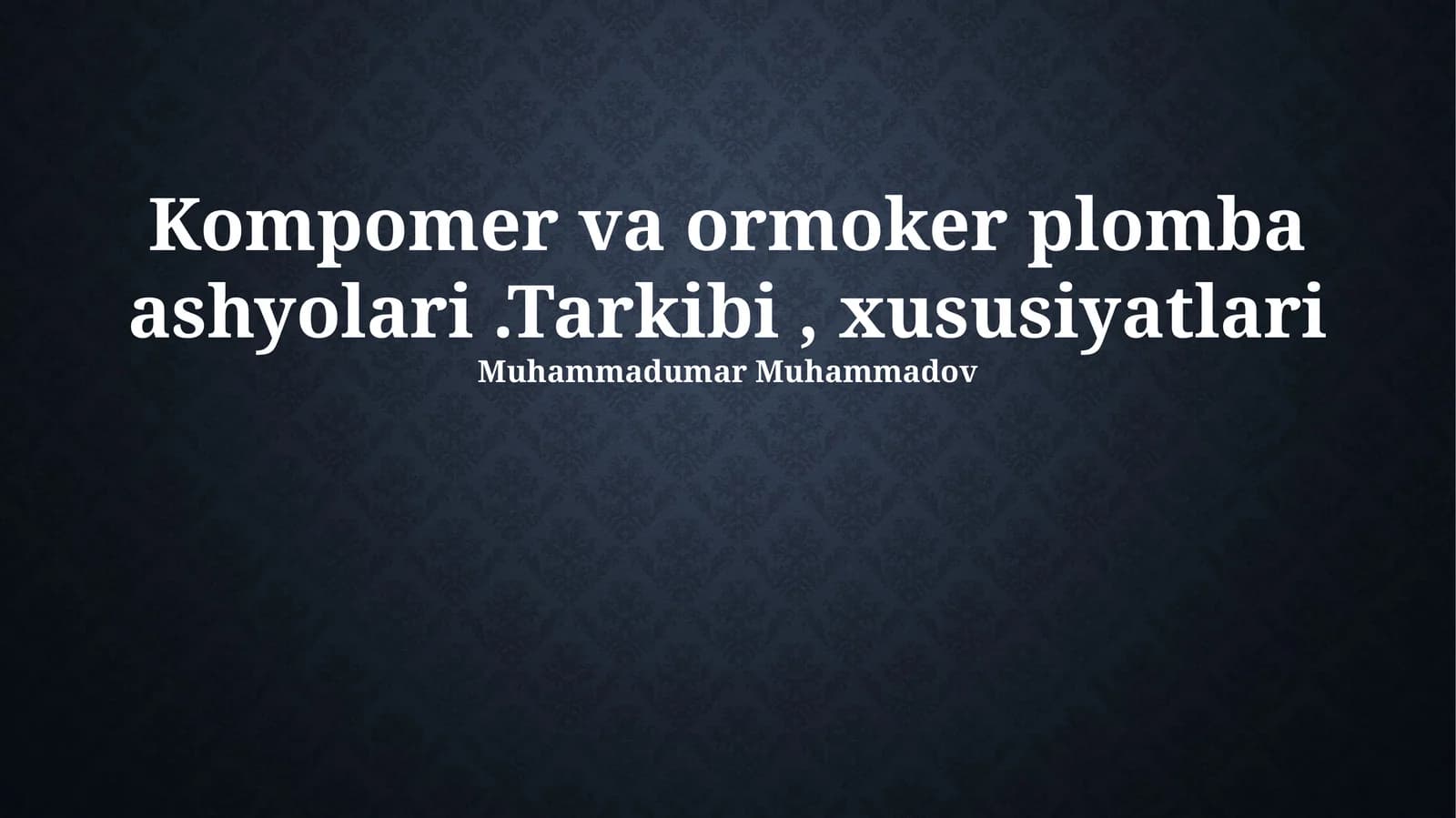 Kompozit va Amalgama Plomba Materiallarining Xossalari