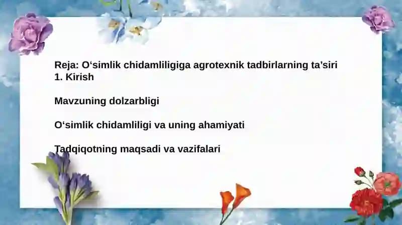 O'simlik_chidamliligiga_agrotexnik_tadbirlarning_ta'siri