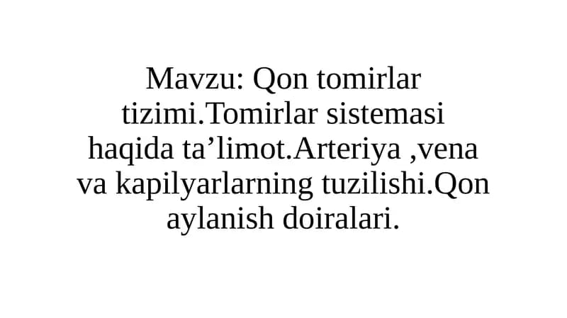 Qon Tomirlar Sistemi