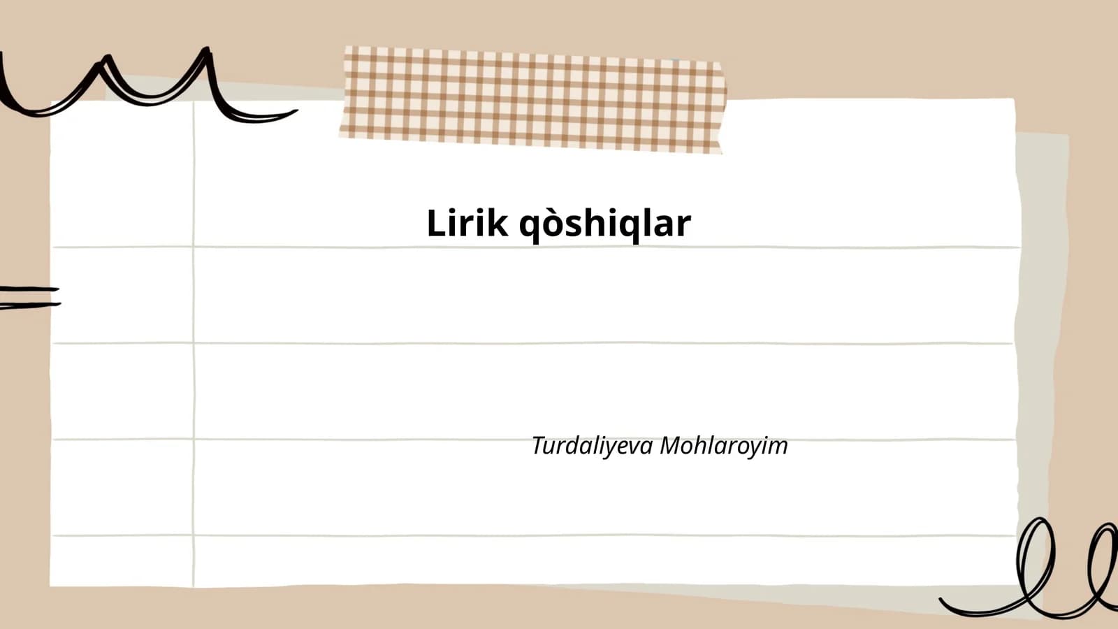 Lirik qòshiqlar