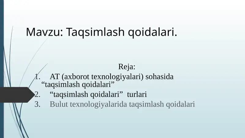 Taqsimlash qoidalari