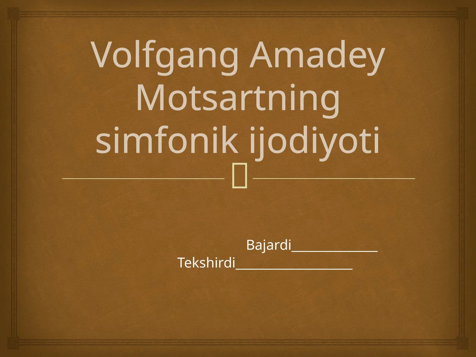 Volfgang Amadey Motsartning simfonik ijodiyoti