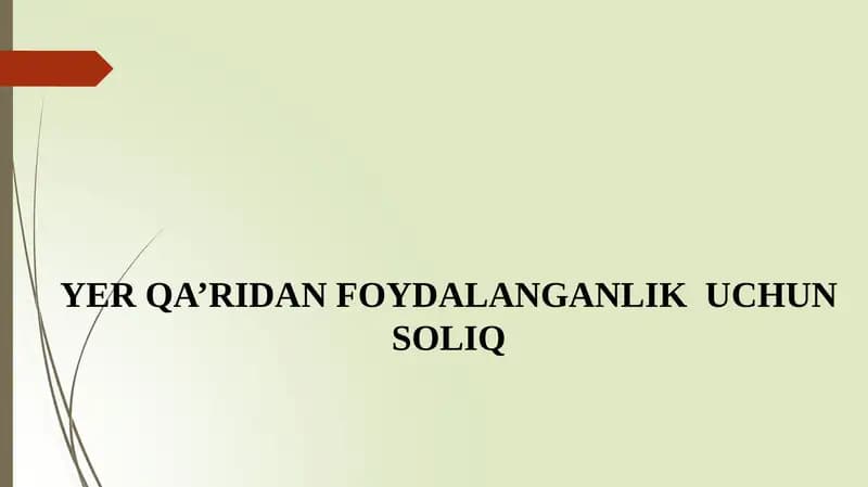 Yerqa’ridan foydalanganlik uchun soliq