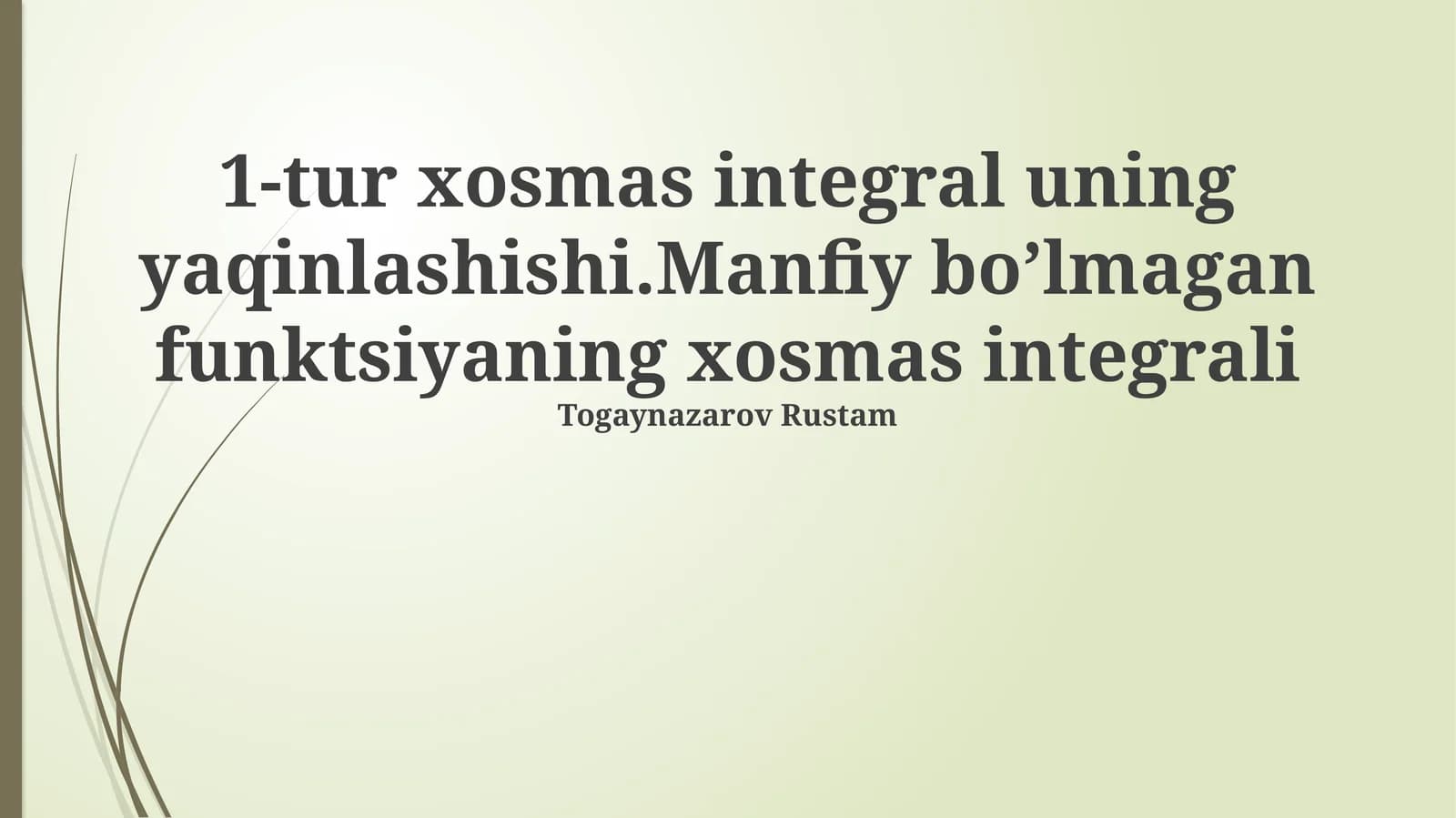 Integral taqqoslash mezonlari