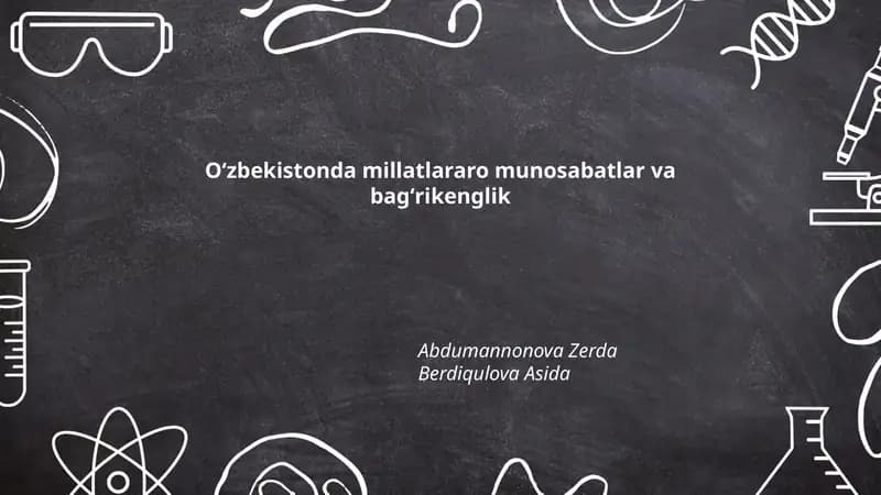 Oʻzbekistonda millatlararo munosabatlar va bagʻrikenglik