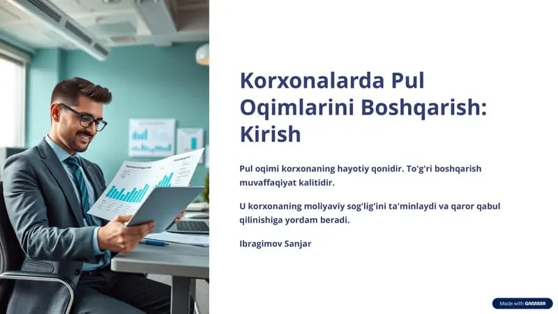 Pul Oqimlarini Boshqarish