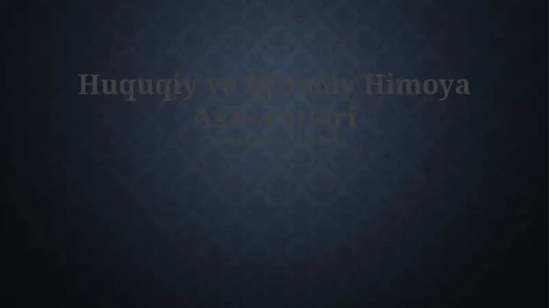 Huquqiy va Ijtimoiy Himoya Axborotlari