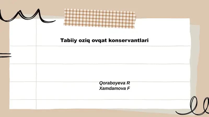 Tabiiy oziq ovqat konservantlari