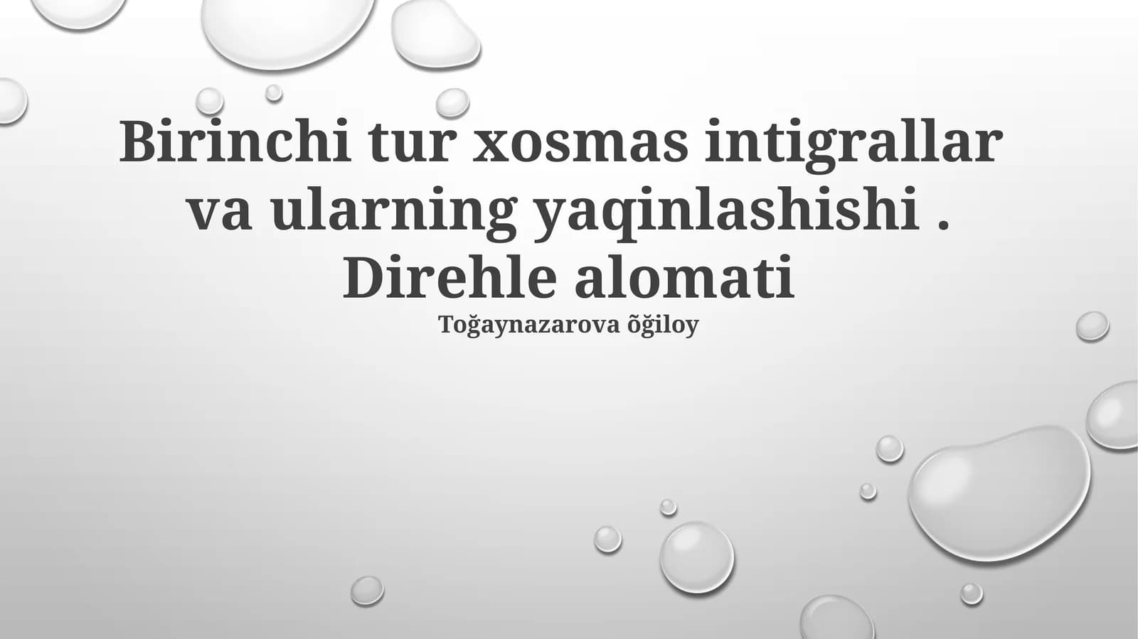 Noto'g'ri integrallar va ularning yig'ilish shartlari