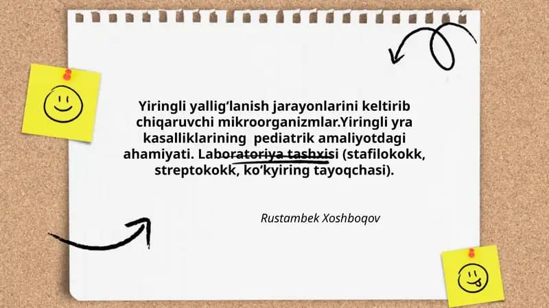 Yiringli yallig‘lanish jarayonlarini keltirib chiqaruvchi mikroorganizmlar