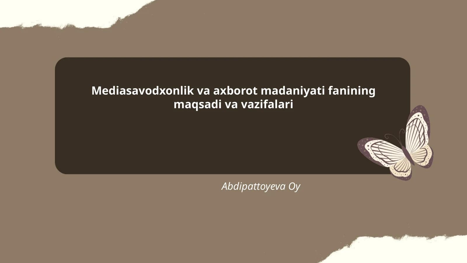 Mediasavodxonlik va axborot madaniyati fanining maqsadi va vazifalari