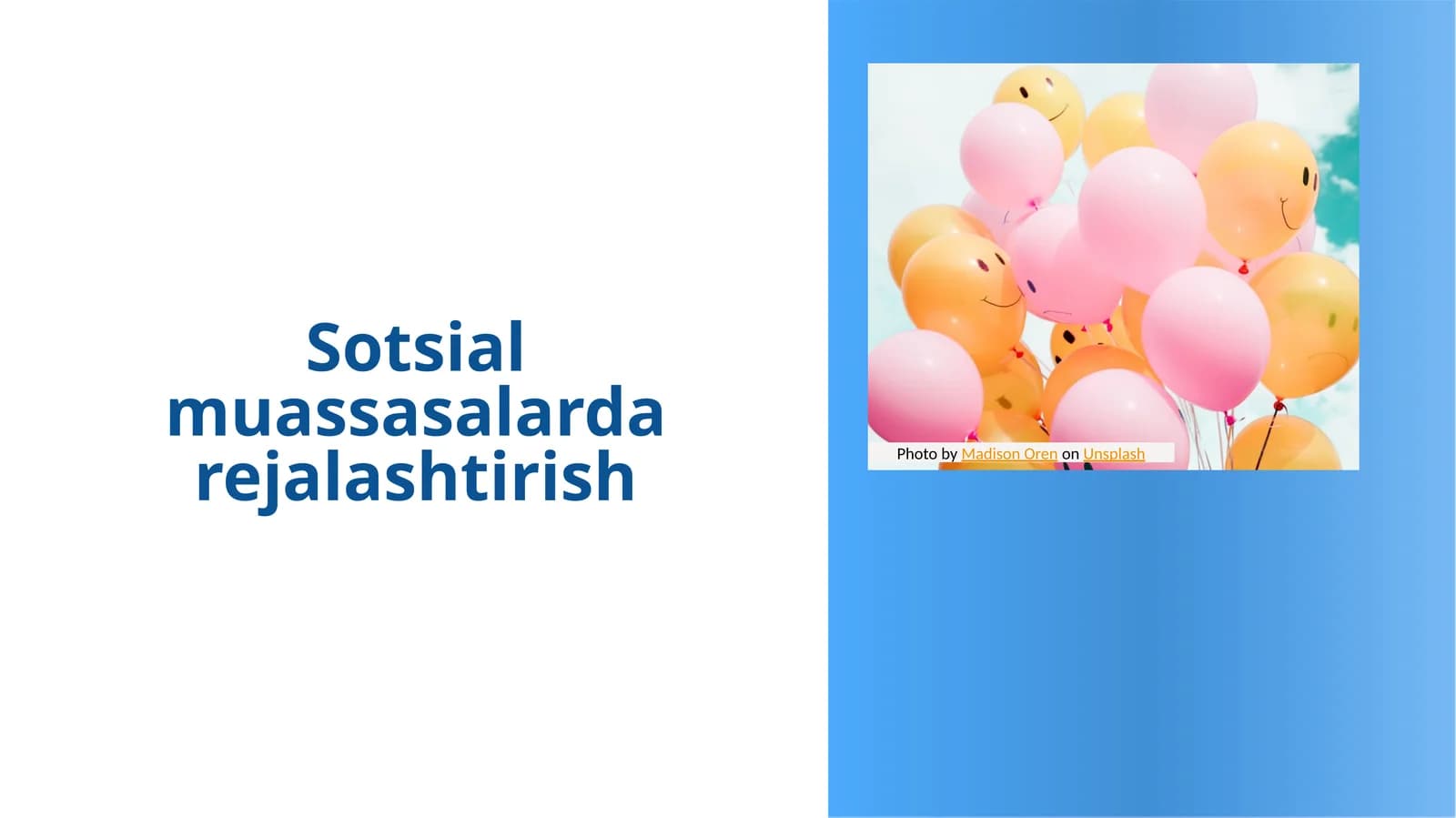 Sotsial muassasalarda rejalashtirish