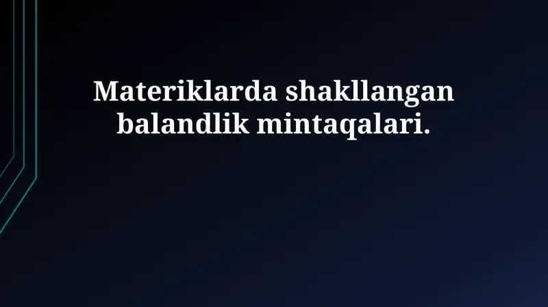 Materiklarda shakllangan balandlik mintaqalari
