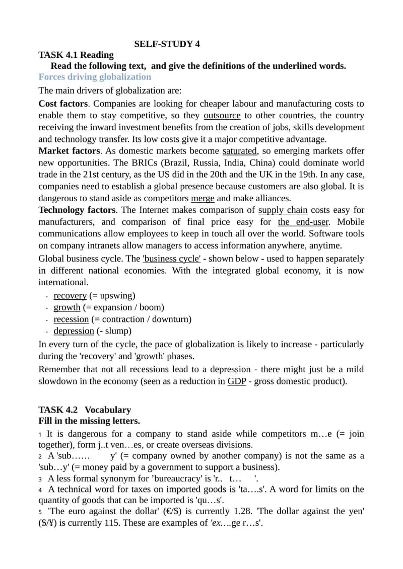 Forces driving globalization