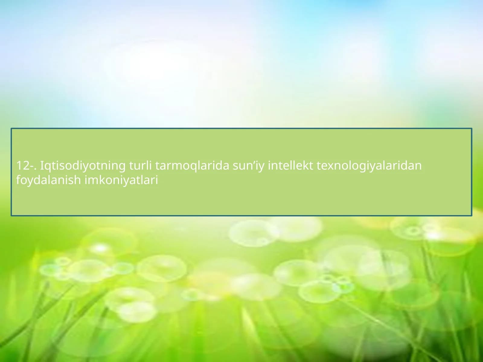 Sun'iy Intellekt va AI