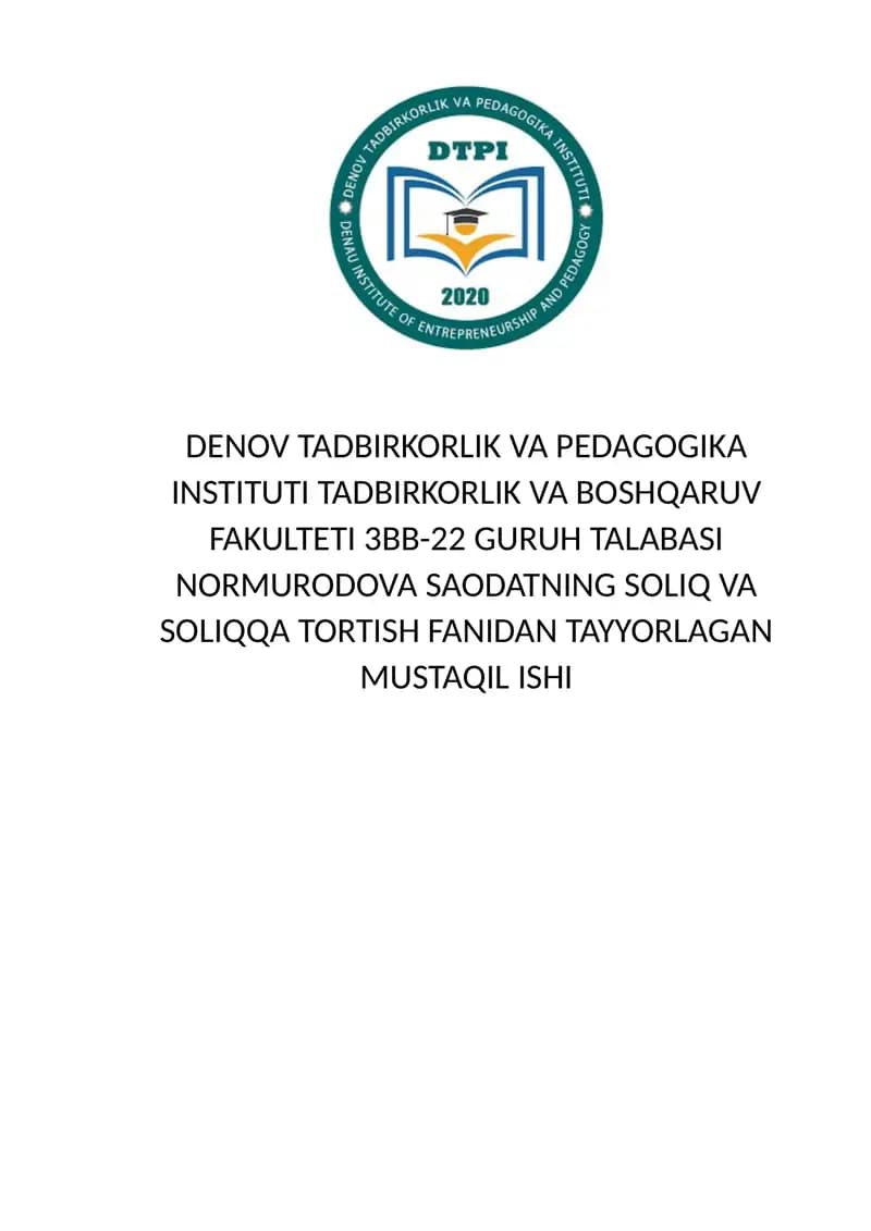 Mahalliy Tushum Daromadlarida Soliq Tushumlari Samaradorligini O'rganish