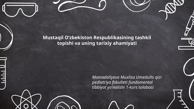 Mustaqil Oʻzbekiston Respublikasining tashkil topishi va uning tarixiy ahamiyati