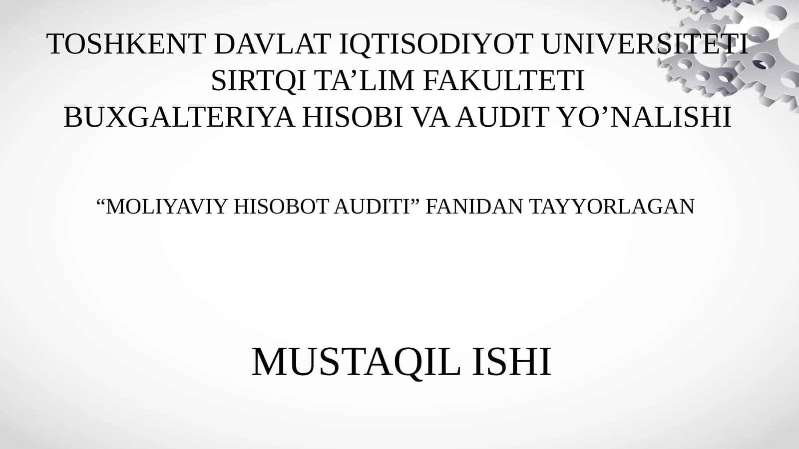 Debitorlik va Kreditorlik Qarzlari Auditini Tashkil Etish
