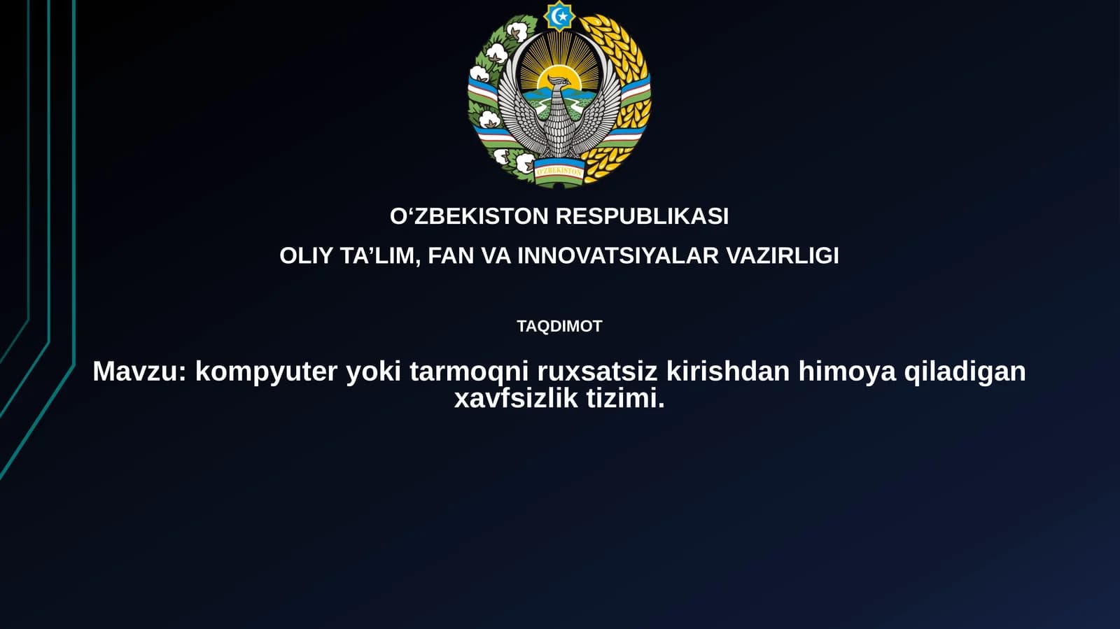 Kompyuter yoki tarmoqni ruxsatsiz kirishdan himoya qiluvchi xavfsizlik tizimi