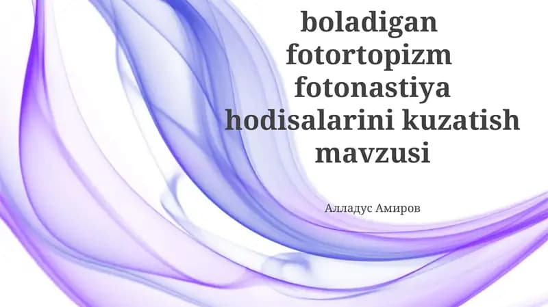 Fototropizm va Fotonastiya: Ta'riflar va Mexanizmlar