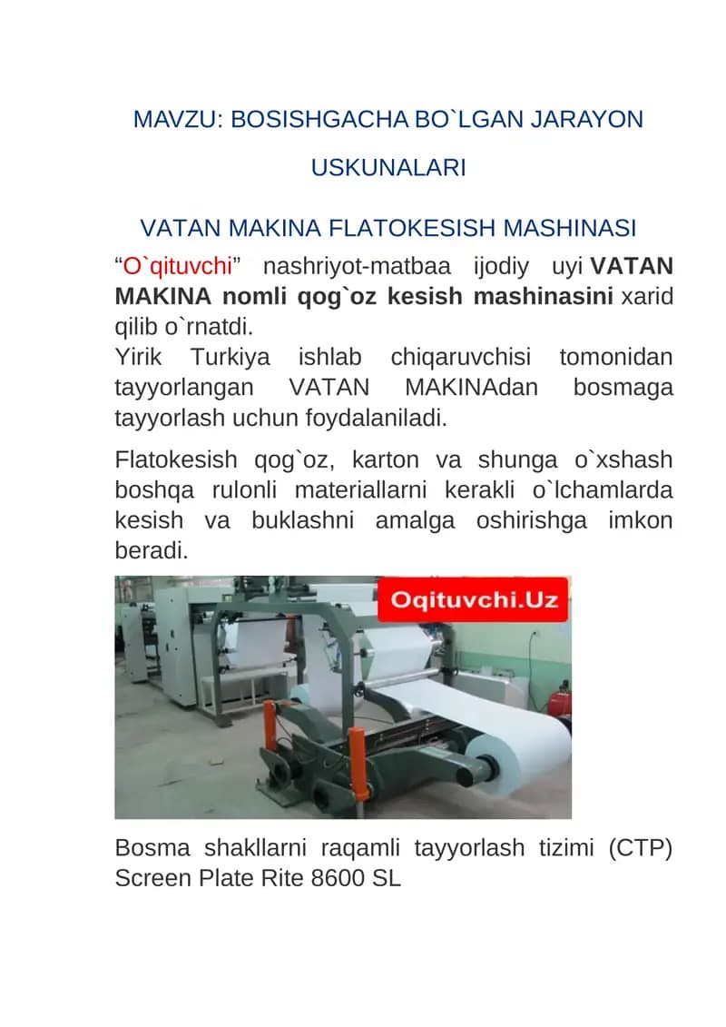 VATAN MAKINA FLATOKESISH MASHINASI