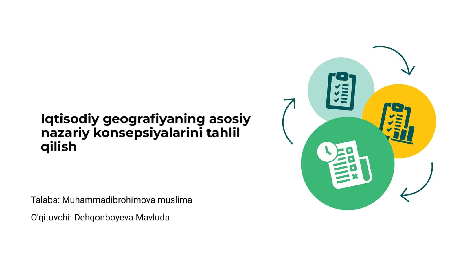 Iqtisodiy geografiyaning asosiy nazariy konsepsiyalarini tahlil qilish