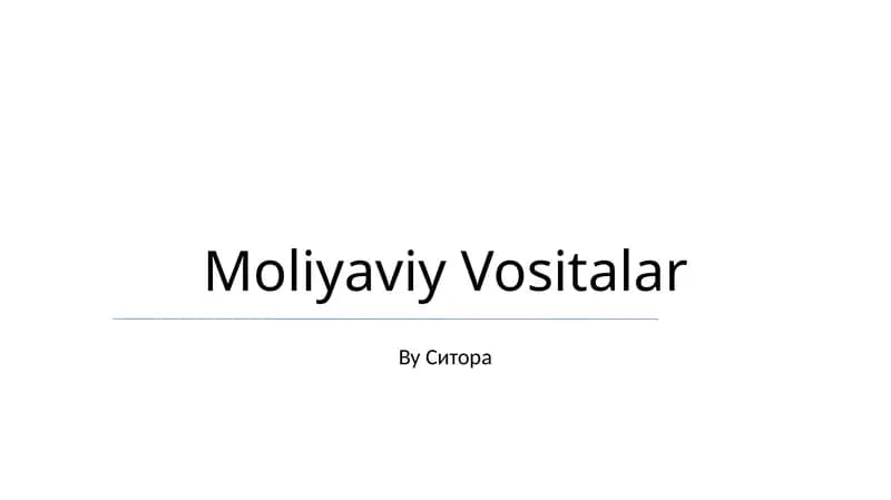 Moliyaviy Vositalar