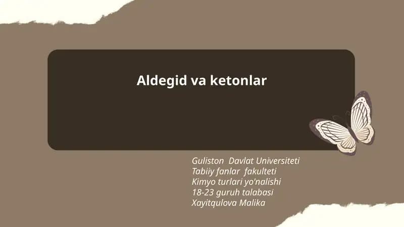 Aldegid va ketonlar