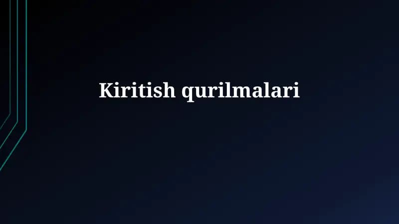 Asosiy kirish qurilmalari