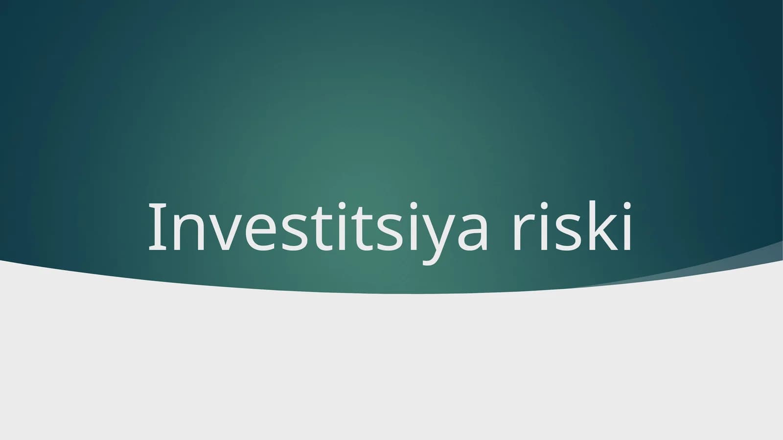 Investitsiya riski