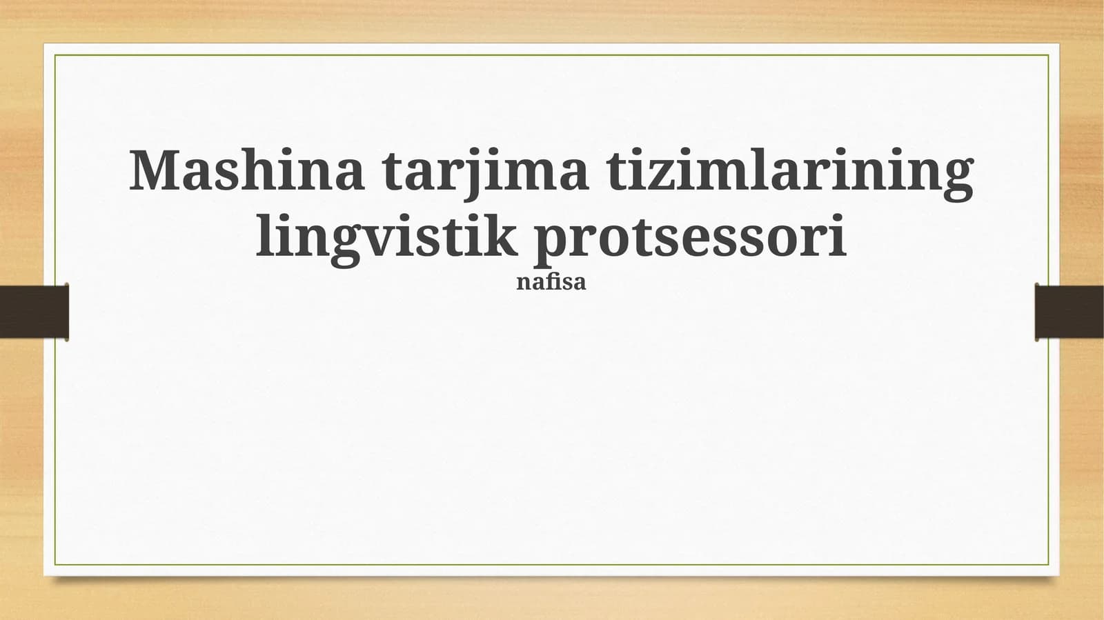Mashina tarjima tizimlarining lingvistik protsessori