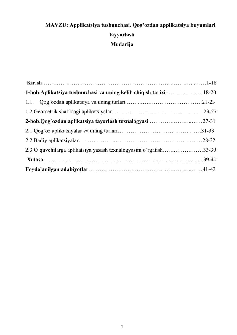 Applikatsiya tushunchasi. Qog’ozdan applikatsiya buyumlari tayyorlash