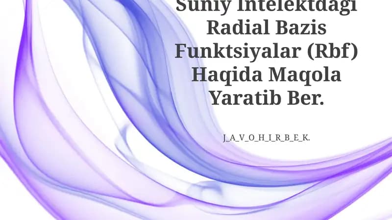 Radial Bazis Funktsiyalar (RBF)
